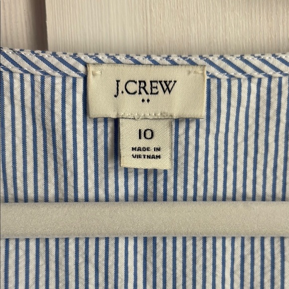 J. Crew Blue Tiered Ruffled Seersucker Dress - Picture 2 of 3